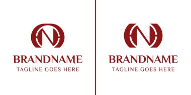 AN NA HN NH baş harfli herhangi bir iş veya kimlik için AN ve HN Monogram Logosu