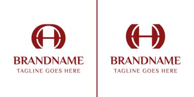 AH ve HH Monogram logosu, HH AH HA harfli herhangi bir iş veya kimlik için.