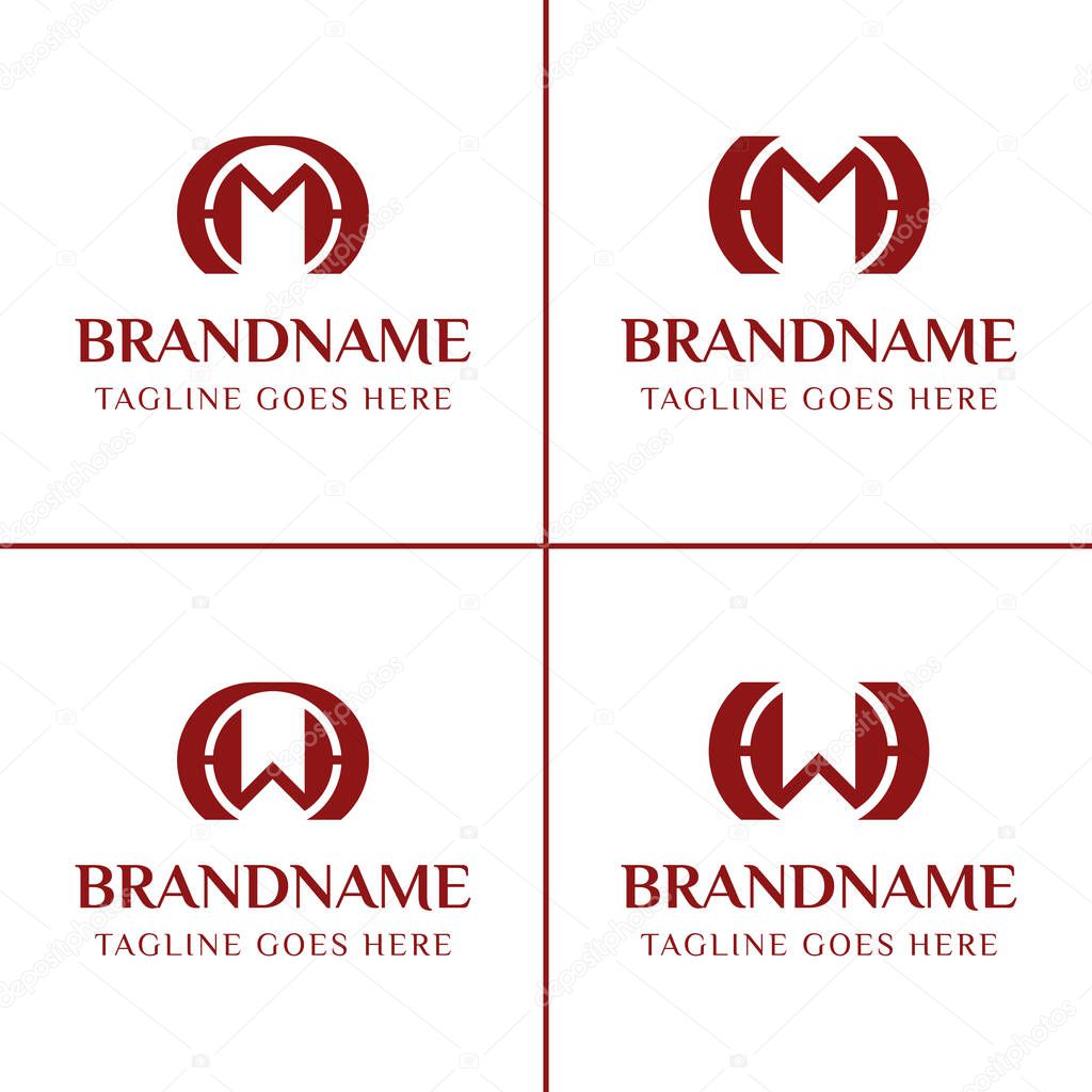Letters AM HM AW HW Monogram Logo, for any business or identity with AM MA HM MH AW WA HW WH initials