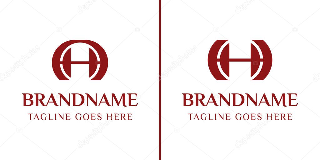 Letters AH and HH Monogram Logo, for any business or identity with HH AH HA initials