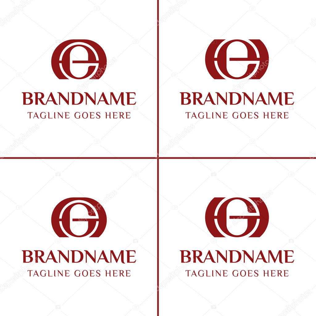 Letters AE HE AG HG Monogram Logo, for any business or identity with AE EA HE EH AG GA HG GH initials