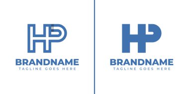 HP Monogram Logo Seti Harfleri, PH veya HP baş harfleri olan her marka için uygundur