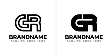 Harfler GR Monogram Logo Set, GR veya RG baş harfleri olan her marka için uygundur