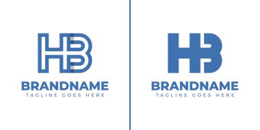 HB Monogram Logo Seti Harfleri, BH veya HB baş harfleri olan her marka için uygun.