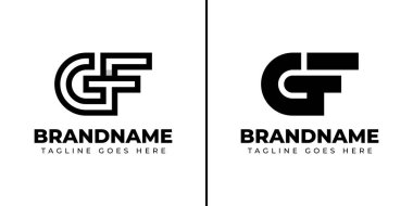 Harfler GF Monogram Logo Set, GF veya FG baş harfleri olan her marka için uygundur