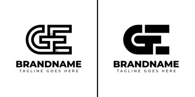 GE Monogram Logo Set harfleri, GE veya EG baş harfleri olan her marka için uygundur