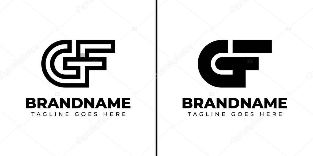 Letters GF Monogram Logo Set, suitable for any brand with GF or FG initials