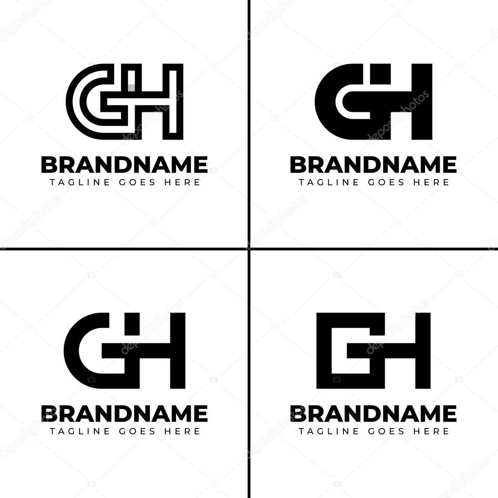 Letters GH Monogram Logo Set, suitable for any brand with GH or HG initials