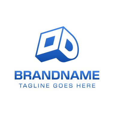 Harfler OD 3D Monogram Logosu, gücü, dinamizmi ve teknolojiyi simgeler