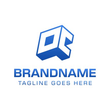 Harfler OC 3D Monogram Logosu, gücü, dinamizmi ve teknolojiyi simgeler