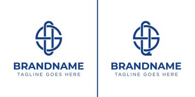 So harfleri ve SQ Monogram Satürn logosu, OS SO QS baş harfleri ile her iş için uygundur.