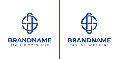 SA ve SE Monogram Satürn Logosu, AS SA ES SE baş harfli her iş için uygundur