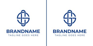 SC ve SG Monogram Satürn Logosu harfleri, CS SC GS GGS baş harfleri olan her iş için uygundur.