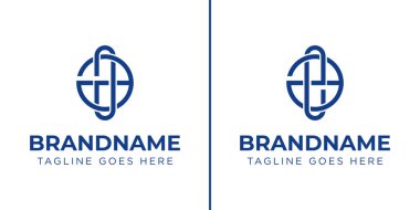 AA ve AE Monogram Satürn Logosu, AA AG GA baş harfleriyle her iş için uygundur.