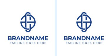 AC ve AG Monogram Satürn Logosu, AC CA AG GA baş harfleri olan her iş için uygundur.