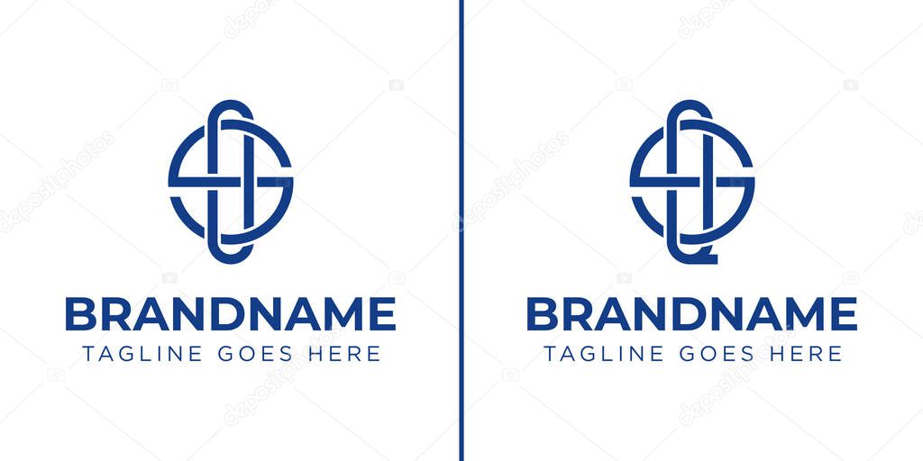 Letters SO and SQ Monogram Saturn Logo, suitable for any business with OS SO QS SQ initials
