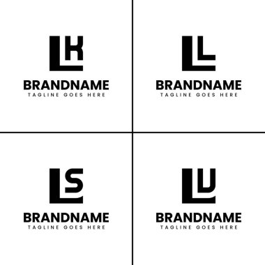 LK LL LS LU Monogram Logo Set, LK KL LL LS SL UL baş harfleri için