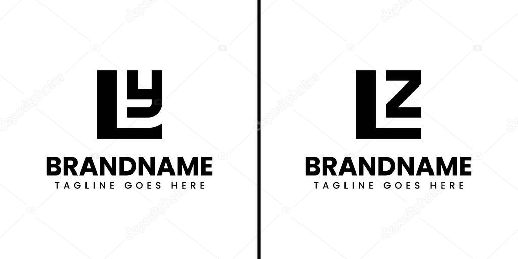 Letters LY and LZ Monogram Logo, suitable for any brand with LY YL LZ ZL initials