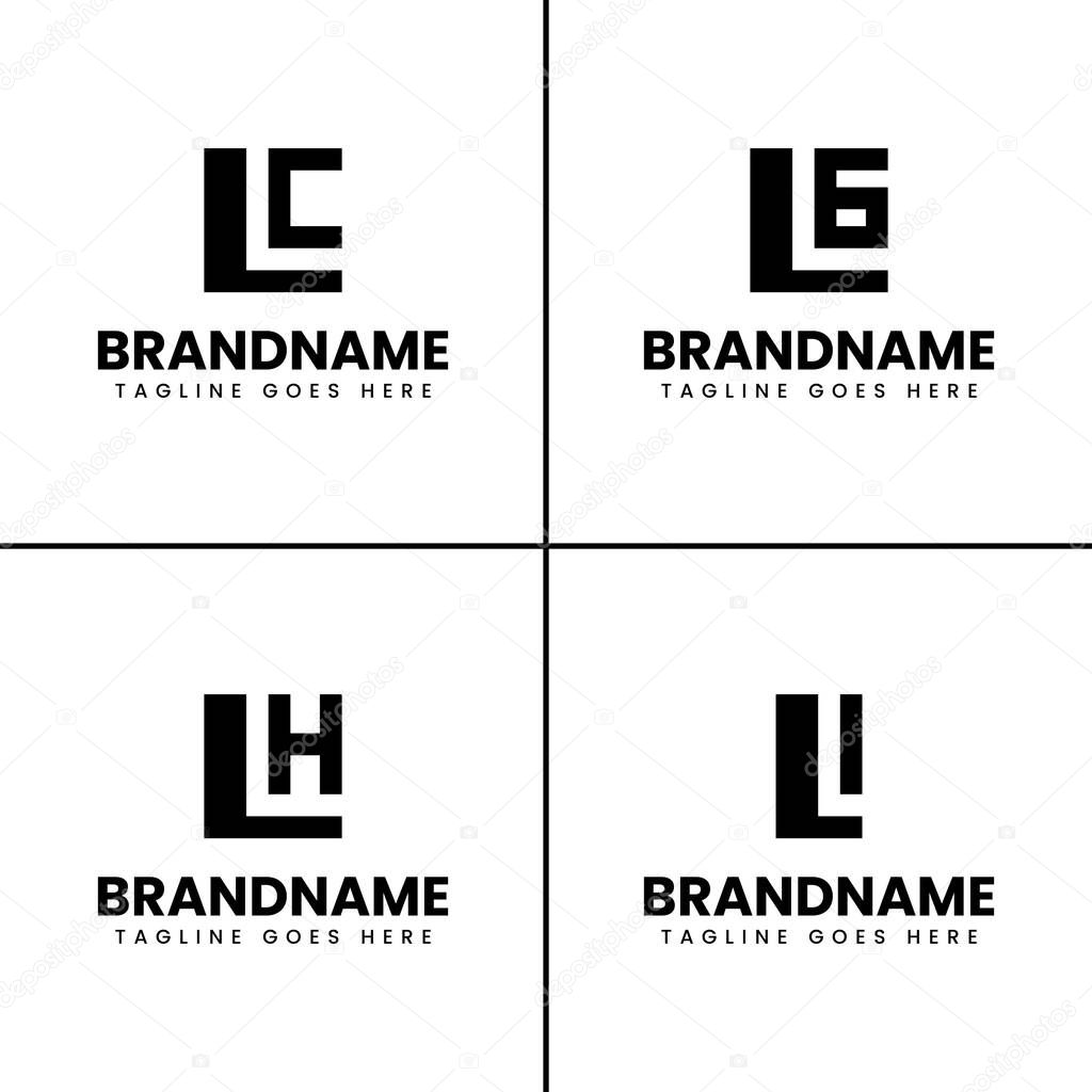 Letters LC LG LH LI Monogram Logo Seto, for LC CL LG GL LH HL LI IL initials