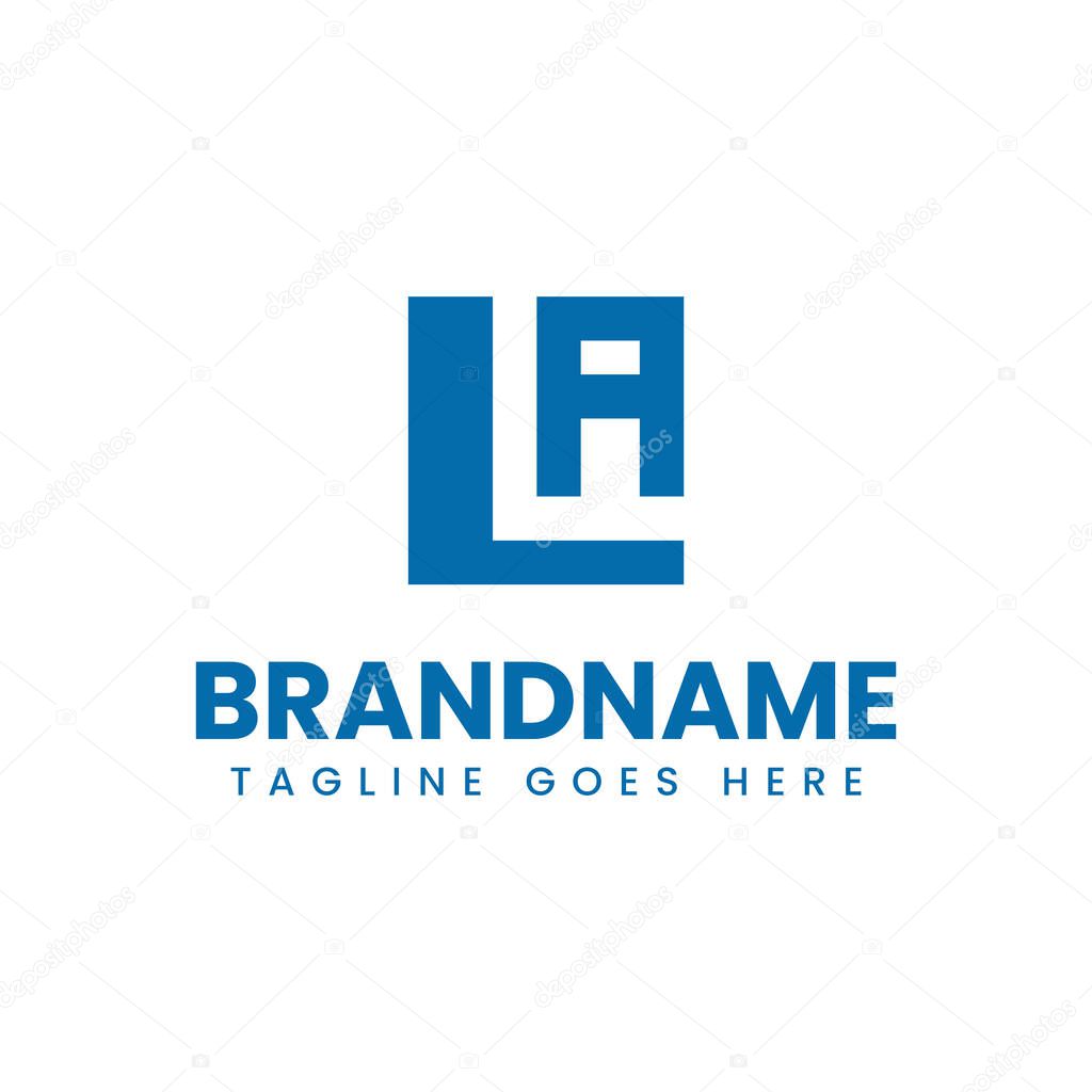 Letters LA Monogram Logo, suitable for any brand with LA or AL initials