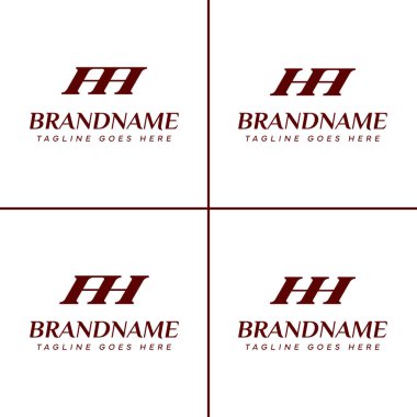 AA HH AH HA Monogram Logosu, AA HH AH HA baş harfleriyle her iş için uygundur.