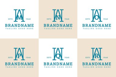 WM WN WO WP WQ WR Monogram Serif Logo, MW NM OW QW RW baş harfleri ile iş için