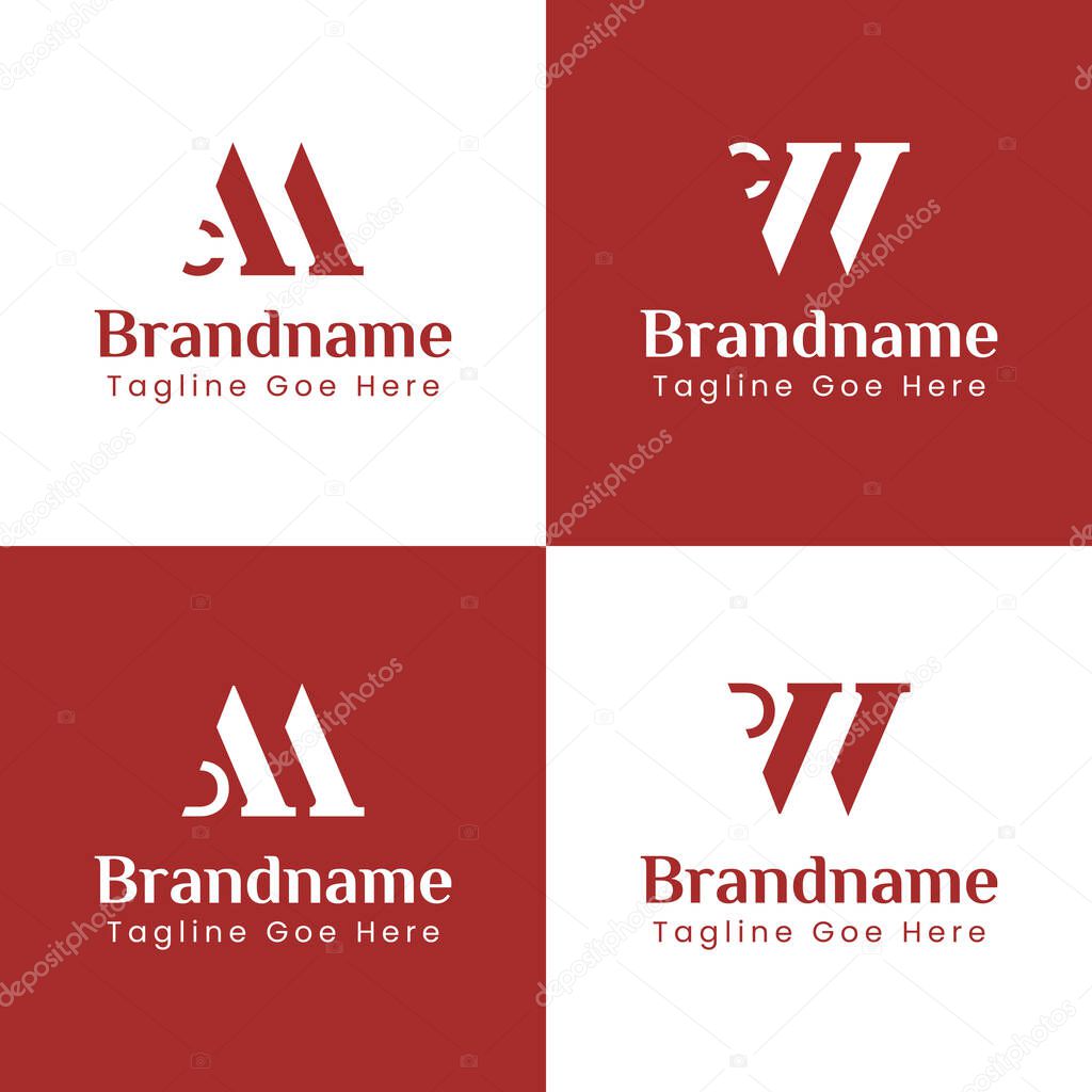 Letters MC WC MD WD Monogram Logo, suitable for any business with MC CM WC CW MD DM WD DW initials