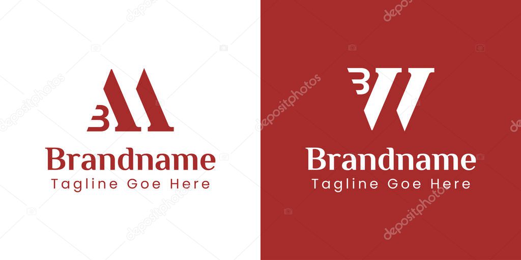 Letters MB and WB Monogram Logo, suitable for any business with MB BM WB BW initials