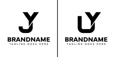 YJ ve YU Monogram Logo Set harfleri, YJ JY YU harfleri ile herhangi bir iş için uygundur.