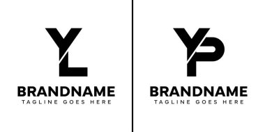 YL ve YP Monogram Harfleri Logo Seti, YL LY YP PY harfleriyle başlayan her iş için uygundur