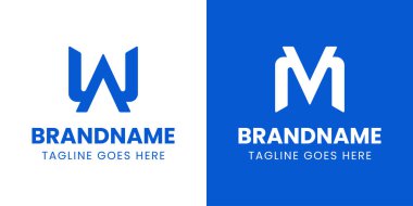 WA ya da VM Monogram Logosu harfleri, WA AW VM MV harfleriyle başlayan her iş için uygundur.