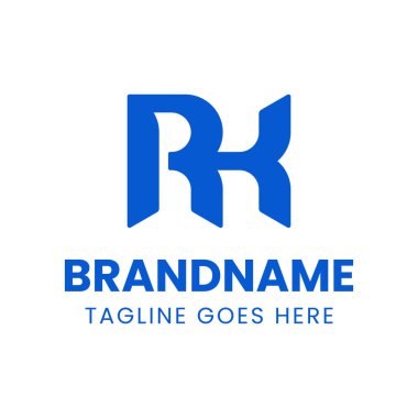Harfler RK Monogram Logosu, KR veya RK harfleriyle başlayan her iş için uygundur
