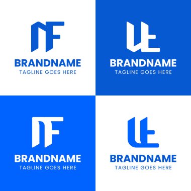 NF ve UT Monogram Logo Set harfleri, NF FN UT TU baş harfleri olan her iş için uygundur