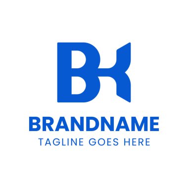 Harfler BK Monogram Logosu, KB veya BK baş harfleri olan her iş için uygundur