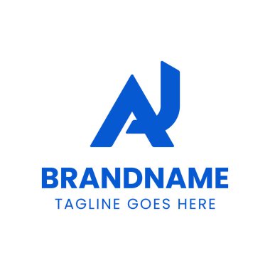 Harfler AJ Monogram Logosu, JA veya AJ baş harfleri olan her iş için uygundur