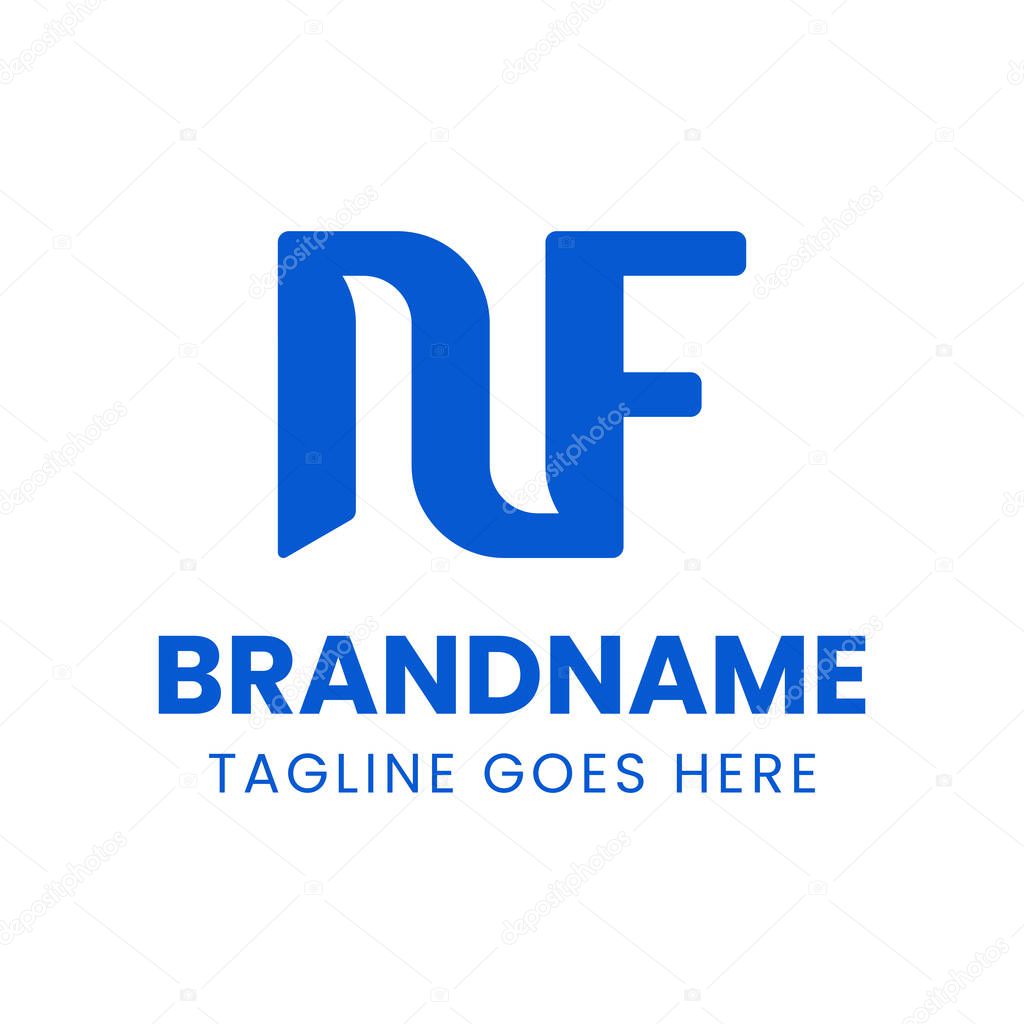 Letters NF Monogram Logo, suitable for any business with FN or NF initials