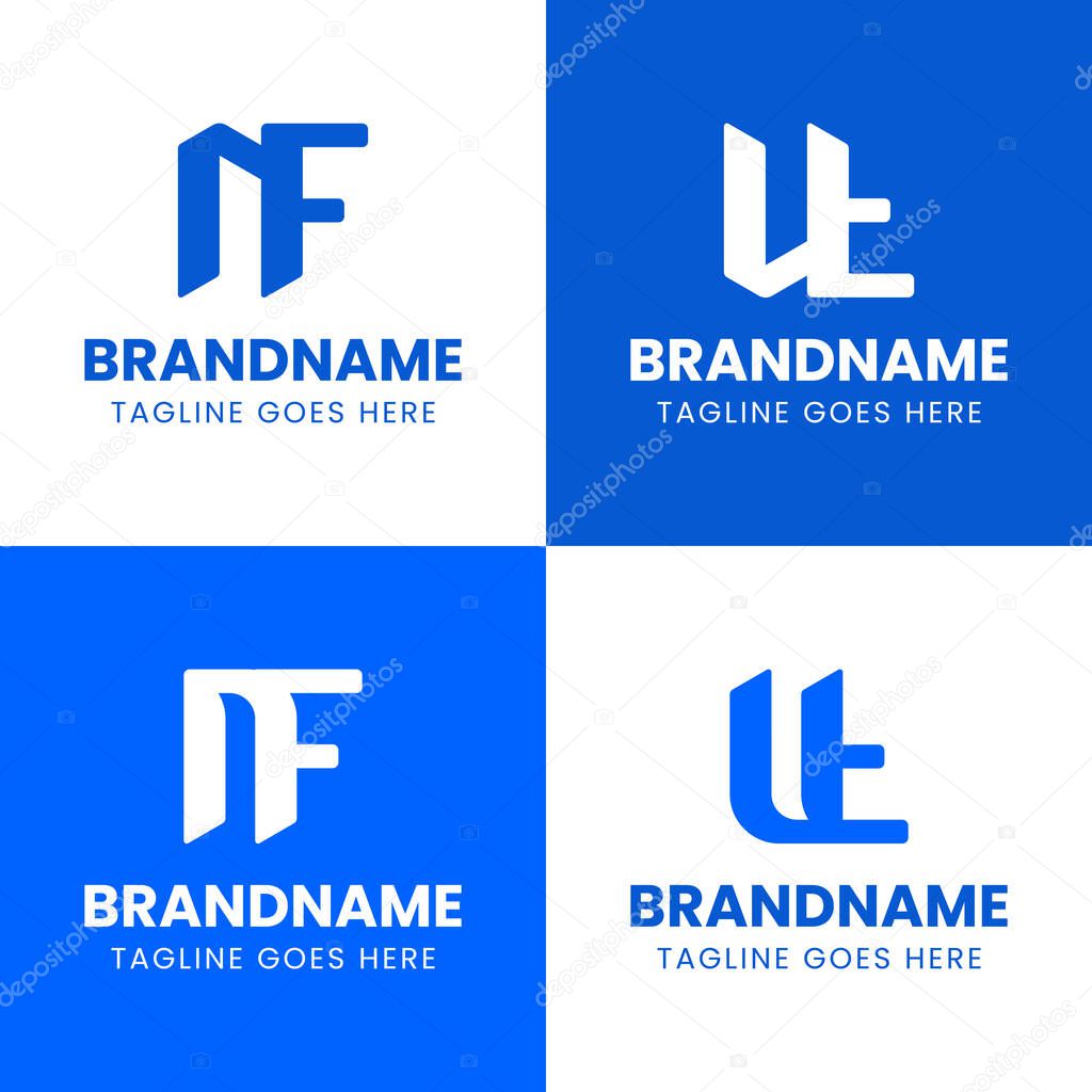 Letters NF and UT Monogram Logo Set, suitable for any business with NF FN UT TU initials
