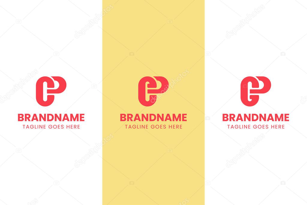 Letters CP EP GP Monogram Logo Set, for business with CP PC EP PE GP PG initials