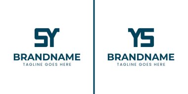 SY ve YS Monogram Logo Seti harfleri, YS veya SY baş harfleri olan her marka için uygundur