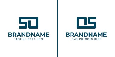 SO ve OS Monogram Logo Set harfleri, herhangi bir marka için uygun OS baş harfleri veya so