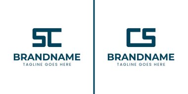 SC ve CS Monogram Logo Set harfleri, CS veya SC baş harfleri olan her marka için uygundur