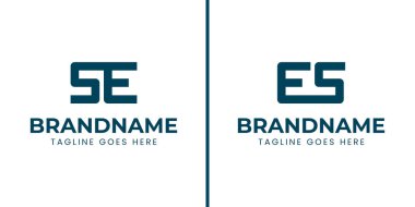 SE ve ES Monogram Logo Set harfleri, ES veya SE baş harfleri olan her marka için uygundur