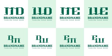 Harfler MD DM WD DW ME EW Monogram Logo Set