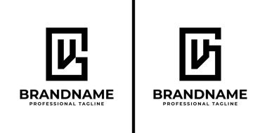 Harfler GV Monogram Logosu, VG veya GV baş harfleri olan her iş için uygundur