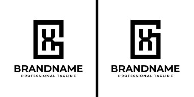 Harfler GX Monogram Logosu, XG veya GX baş harfleri olan her iş için uygundur