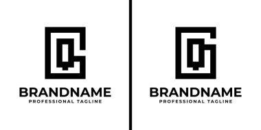 Harfler GQ Monogram Logosu, QG veya GQ baş harfleri olan her iş için uygundur