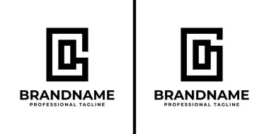 GO Monogram Logosu, OG veya GO baş harfleri olan her iş için uygundur