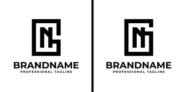 Harfler GN Monogram Logosu, herhangi bir iş için uygun NG veya GN baş harfleri