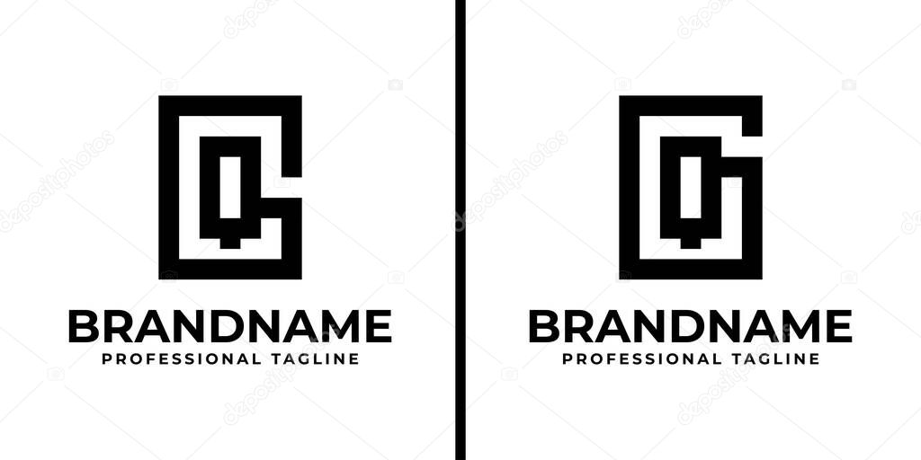 Letters GQ Monogram Logo, suitable for any business with QG or GQ initials