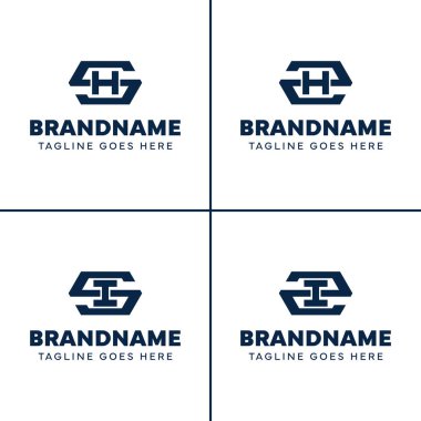 HS ile iş yapmak için SH SI ZH ZI Hexagon Monogram Logosu HZ 'nin baş harfleridir